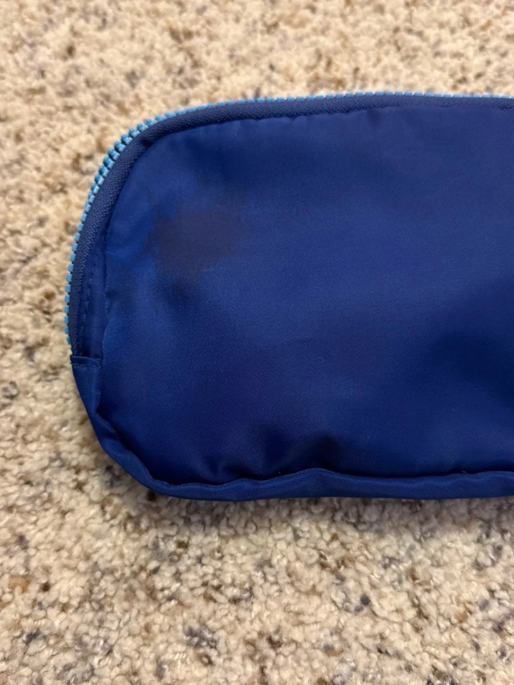 Navy Blue Crossbody Belt Bag with Rainbow Strap